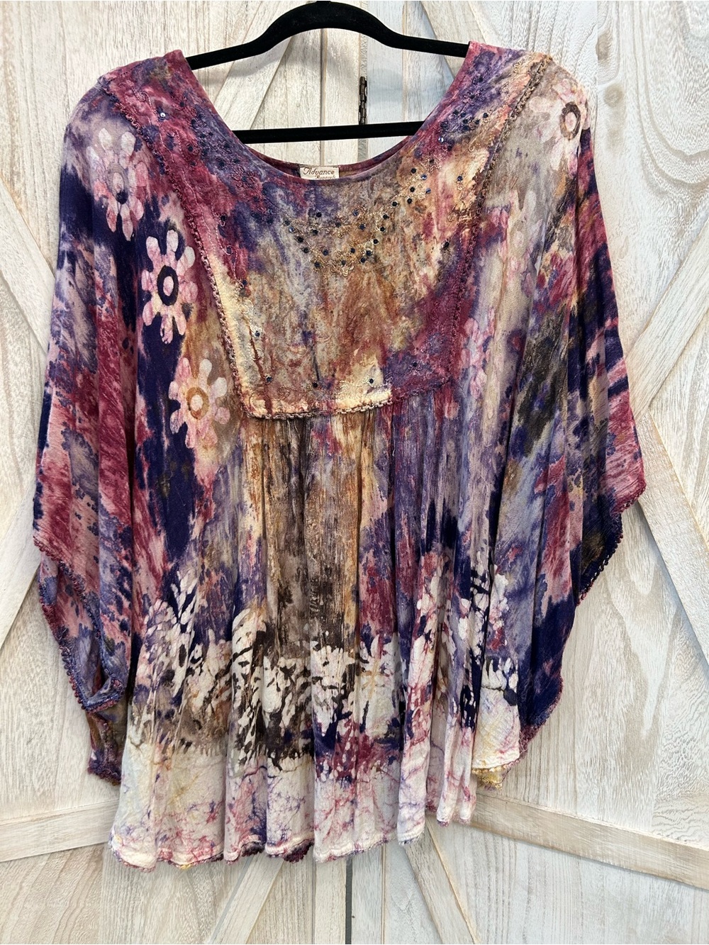Advance Apparels Multicolor Floral Tie-Dye Scoop Tunic